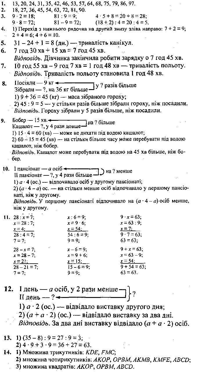 Додаткові вправи 1 (№ 1 - 14) після 373 математика 3 клас Богданович,  Лишенко 2014 - Екстра ГДЗ