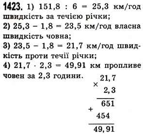 Вправа 1423 математика 5 клас Істер 2013