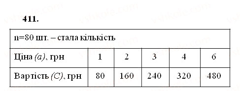 Вправа 411 математика 5 клас Істер 2013