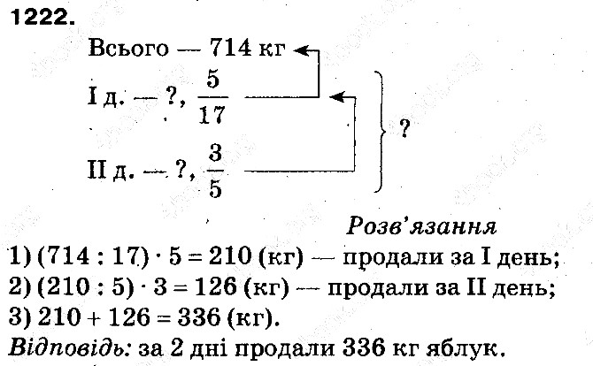 Вправа 1222 математика 5 клас Тарасенкова 2013