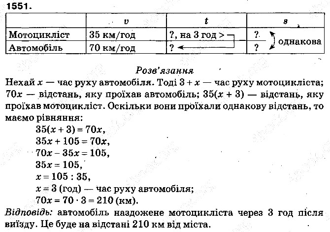 Вправа 1551 математика 5 клас Тарасенкова 2013
