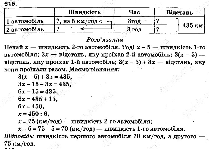 Вправа 615 математика 5 клас Тарасенкова 2013