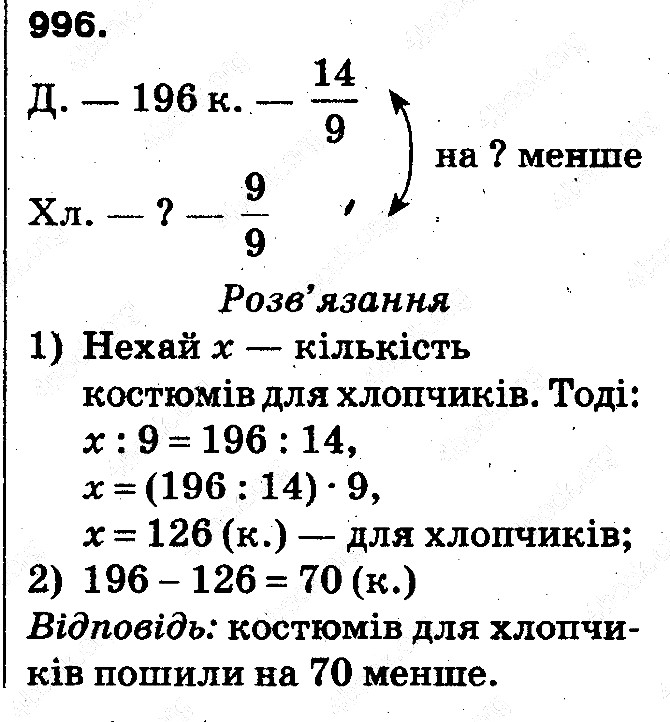 Вправа 996 математика 5 клас Тарасенкова 2013