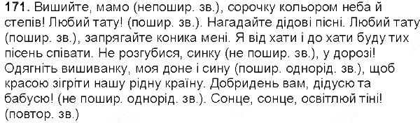Вправа 171 українська мова 5 клас Глазова 2013