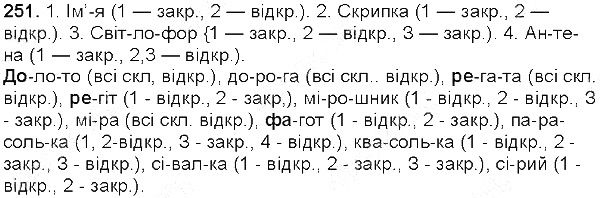 Вправа 251 українська мова 5 клас Глазова 2013