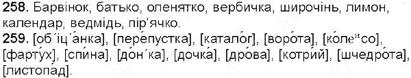 Вправа 258-259 українська мова 5 клас Глазова 2013