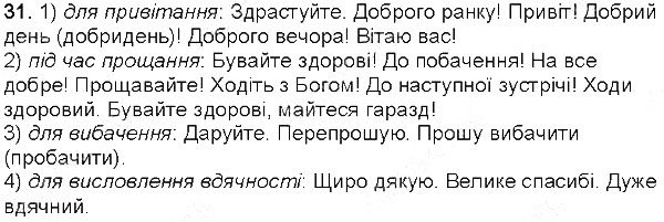 Вправа 31 українська мова 5 клас Глазова 2013