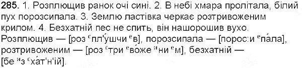 Вправа 285 українська мова 5 клас Глазова 2013