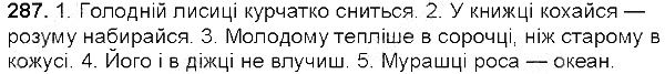 Вправа 287 українська мова 5 клас Глазова 2013