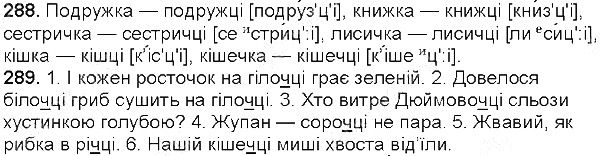 Вправа 288-289 українська мова 5 клас Глазова 2013