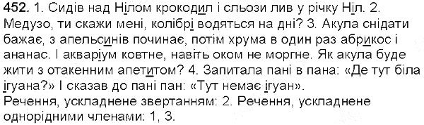 Вправа 452 українська мова 5 клас Глазова 2013