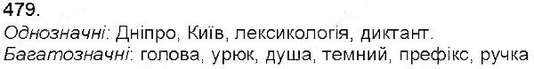 Вправа 479 українська мова 5 клас Глазова 2013