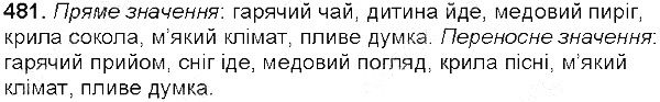 Вправа 481 українська мова 5 клас Глазова 2013