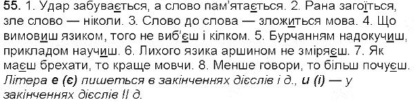 Вправа 55 українська мова 5 клас Глазова 2013