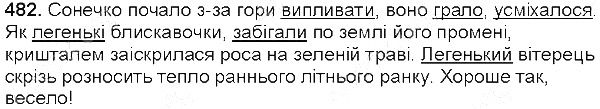 Вправа 482 українська мова 5 клас Глазова 2013