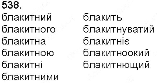 Вправа 538 українська мова 5 клас Глазова 2013