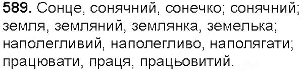 Вправа 589 українська мова 5 клас Глазова 2013