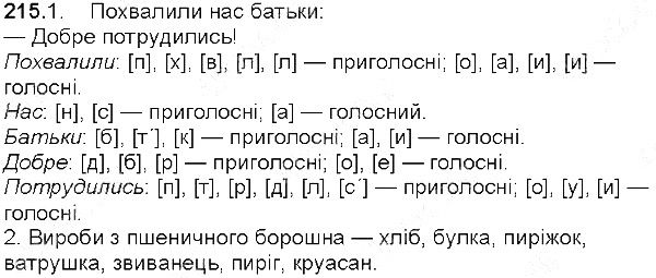 Вправа 215 українська мова 5 клас Єрмоленко Сичова 2013