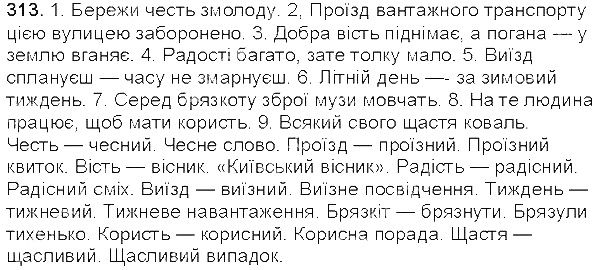 Вправа 313 українська мова 5 клас Єрмоленко Сичова 2013