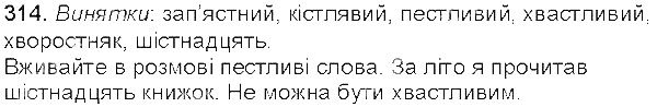 Вправа 314 українська мова 5 клас Єрмоленко Сичова 2013
