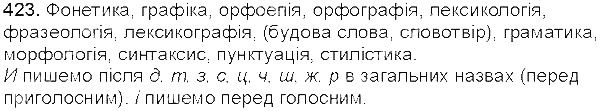 Вправа 423 українська мова 5 клас Єрмоленко Сичова 2013