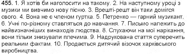 Вправа 455 українська мова 5 клас Єрмоленко Сичова 2013