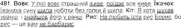 Вправа 481 українська мова 5 клас Єрмоленко Сичова 2013