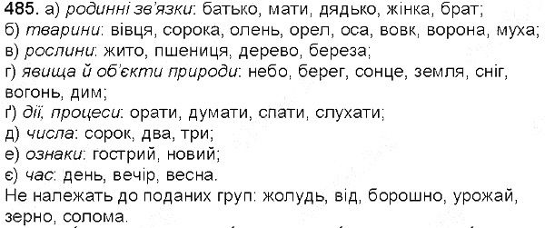 Вправа 485 українська мова 5 клас Єрмоленко Сичова 2013