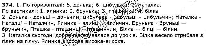 Вправа 374 українська мова 5 клас Єрмоленко Сичова 2018