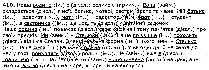 Вправа 410 українська мова 5 клас Єрмоленко Сичова 2018