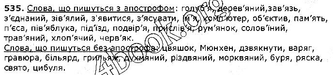 Вправа 535 українська мова 5 клас Єрмоленко Сичова 2018
