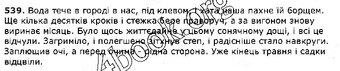 Вправа 539 українська мова 5 клас Єрмоленко Сичова 2018