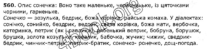 Вправа 560 українська мова 5 клас Єрмоленко Сичова 2018