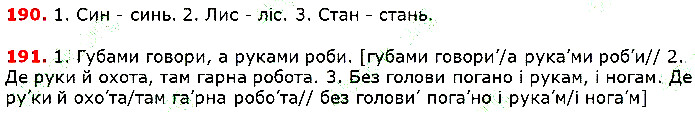 Вправа 190-191 українська мова 5 клас Глазова 2018