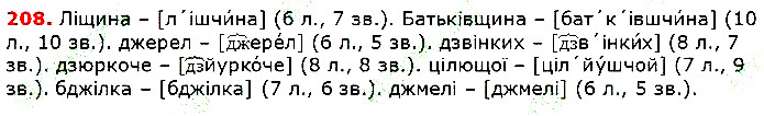 Вправа 208 українська мова 5 клас Глазова 2018