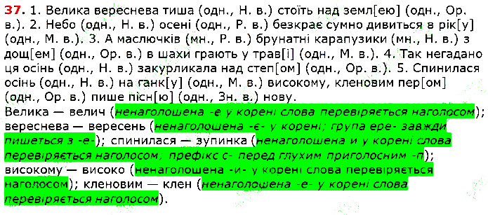 Вправа 37 українська мова 5 клас Глазова 2018