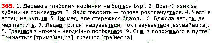 Вправа 365 українська мова 5 клас Глазова 2018