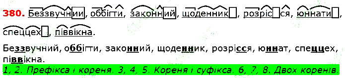 Вправа 380 українська мова 5 клас Глазова 2018
