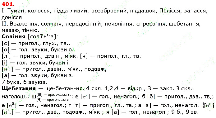 Вправа 401 українська мова 5 клас Глазова 2018