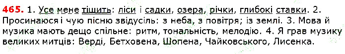 Вправа 465 українська мова 5 клас Глазова 2018