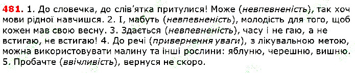 Вправа 481 українська мова 5 клас Глазова 2018