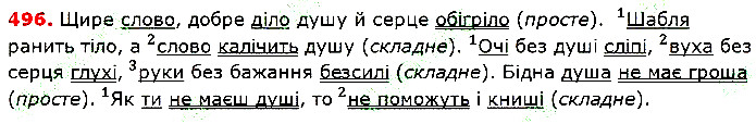 Вправа 496 українська мова 5 клас Глазова 2018