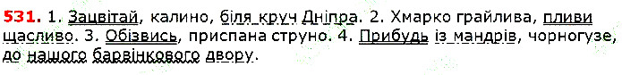 Вправа 531 українська мова 5 клас Глазова 2018