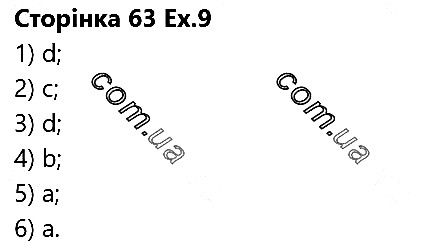 Сторінка 63 Вправа 9 англійська мова 5 клас Несвіт 2018