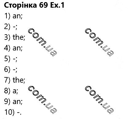 Сторінка 69 Вправа 1 англійська мова 5 клас Несвіт 2018