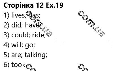 Сторінка 12 Вправа 19 англійська мова 5 клас Несвіт 2018