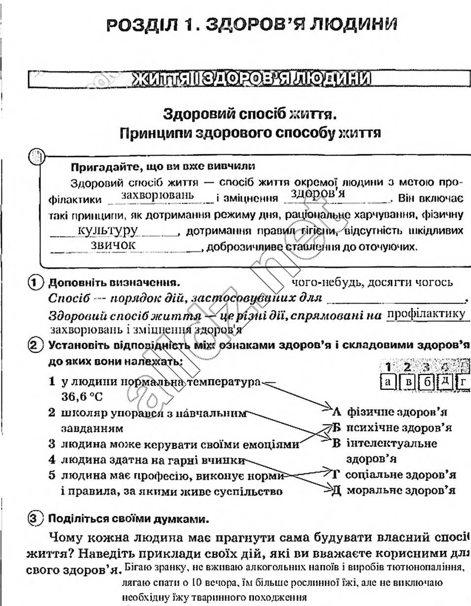 Сторінка 1 основи здоров'я 5 клас Тагліна 2013