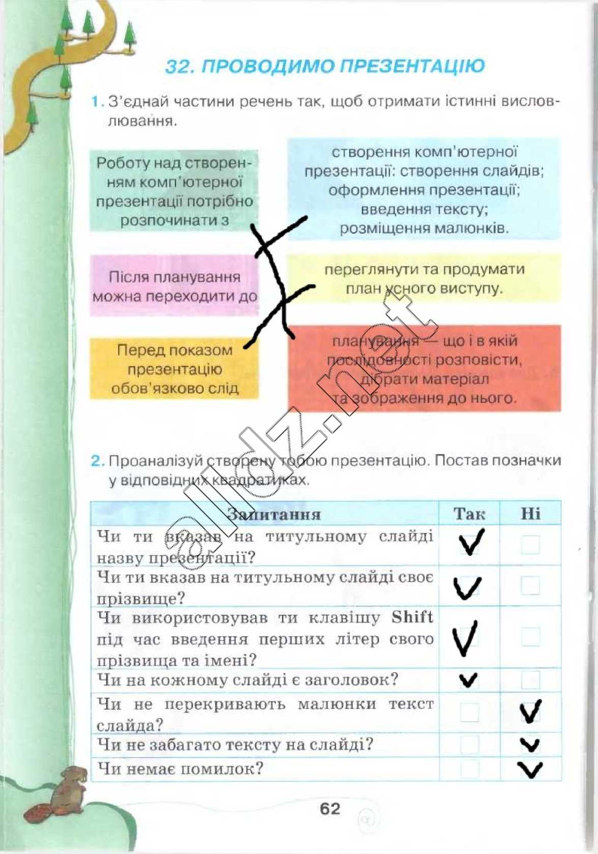 Сторінка 62 інформатика 4 клас Ломаковська 2015