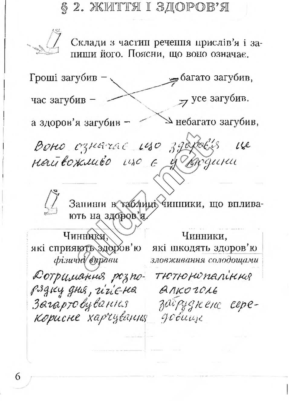 Сторінка 6 основи здоров'я 4 клас Бех 2015