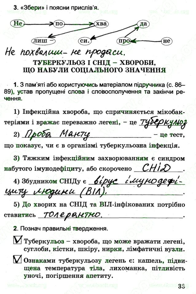 Сторінка 33 основи здоров'я 4 клас Гнатюк 2015